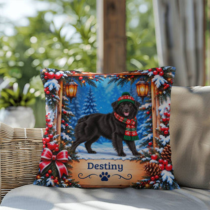 Australian Shepherd (Black Coat) - Personalized Dog Name Pillow for Winter Nights at Home
