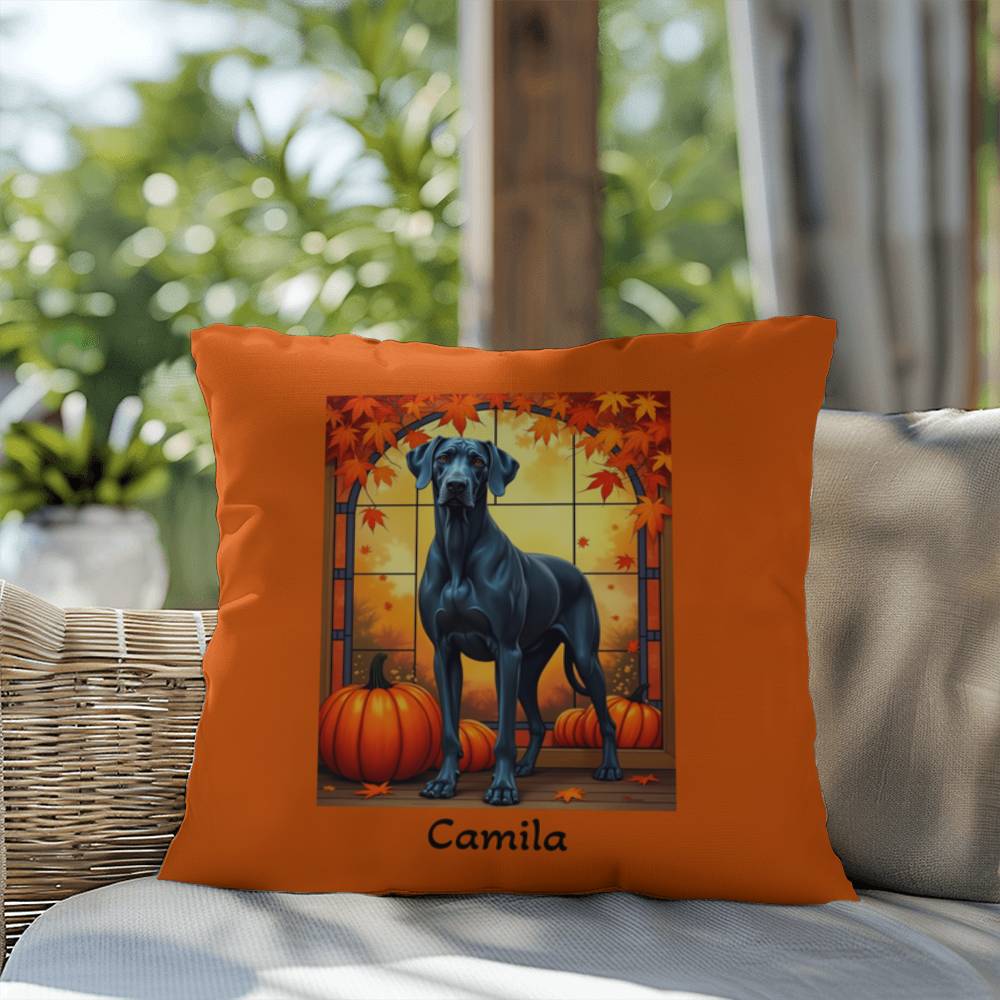 Great Dane (Blue) Throw Pillow - Custom Indoor/Outdoor Dog Cushion, Great Dane Lover Gift