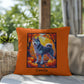 Dark Grey Husky blue eyes pillow, custom indoor outdoor dog cushion, cozy accent for Husky fans - MySisterIsASurvivor