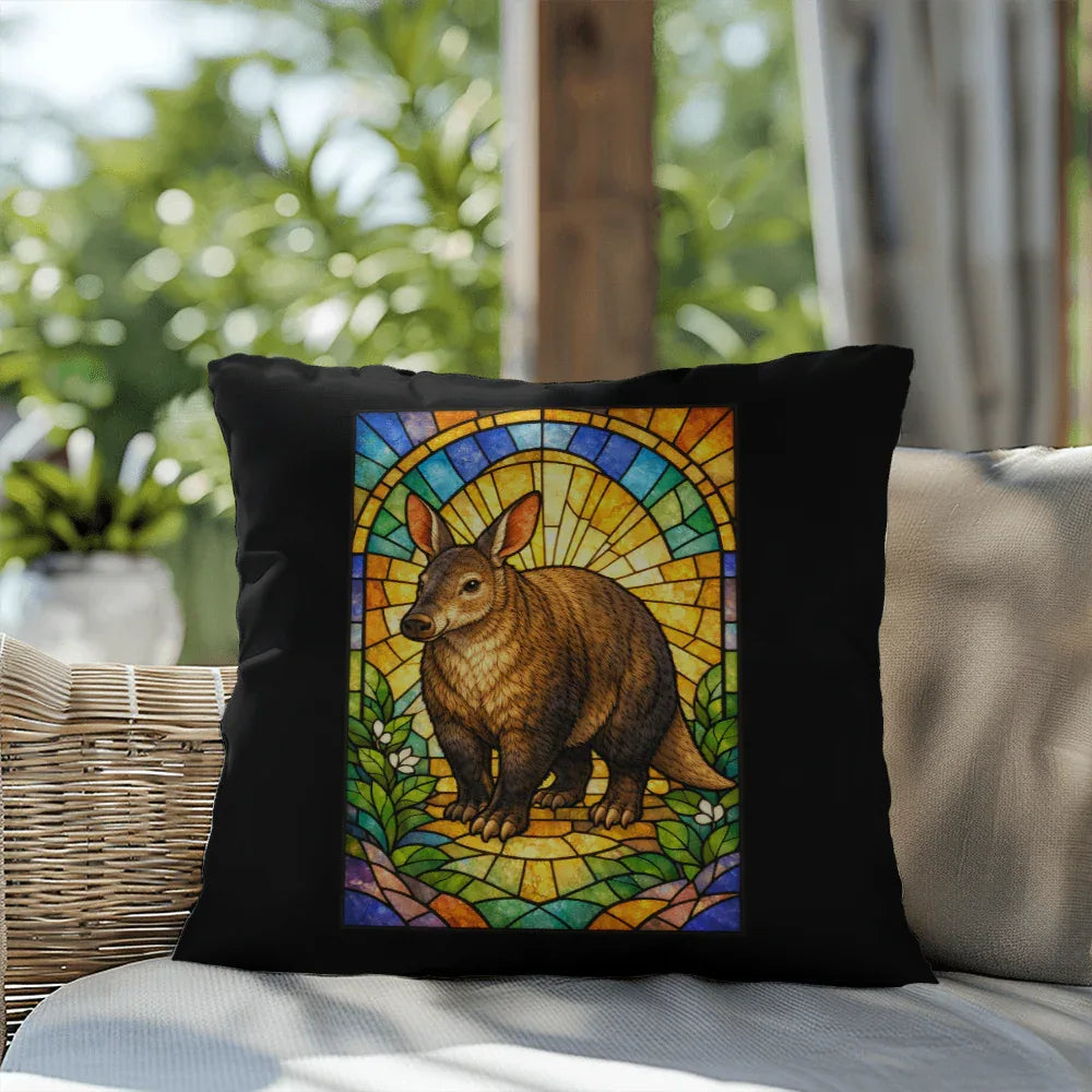 Shop our premium aardvark stained glass style throw pillow from MySisterIsASurvivor.