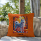 Silver Siberian Husky pillow amber eyes, custom indoor outdoor dog cushion for Husky fans - MySisterIsASurvivor