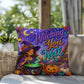 Witching You Well Halloween Throw Pillow - Witch Cauldron Moon Fall Pillow