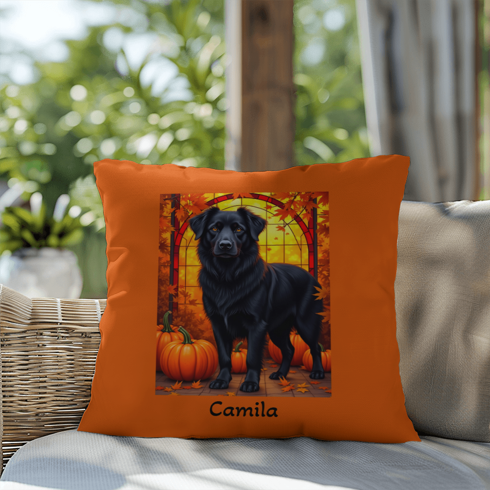 Australian Shepherd Black Coat Pillow, Custom Indoor Outdoor Dog Cushion for Herding Dog Lovers