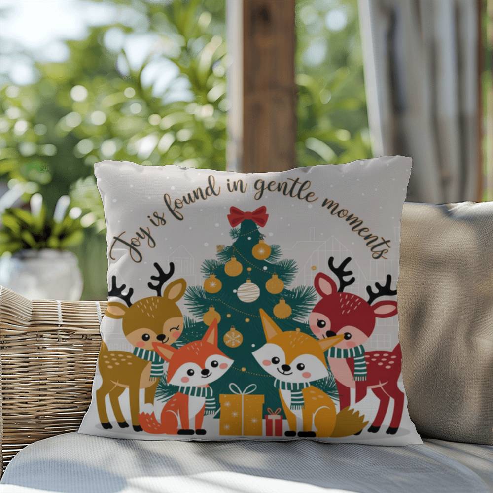 Joy Is Found in Gentle Moments Throw Pillow - Calm holiday décor for mindfulness and rest