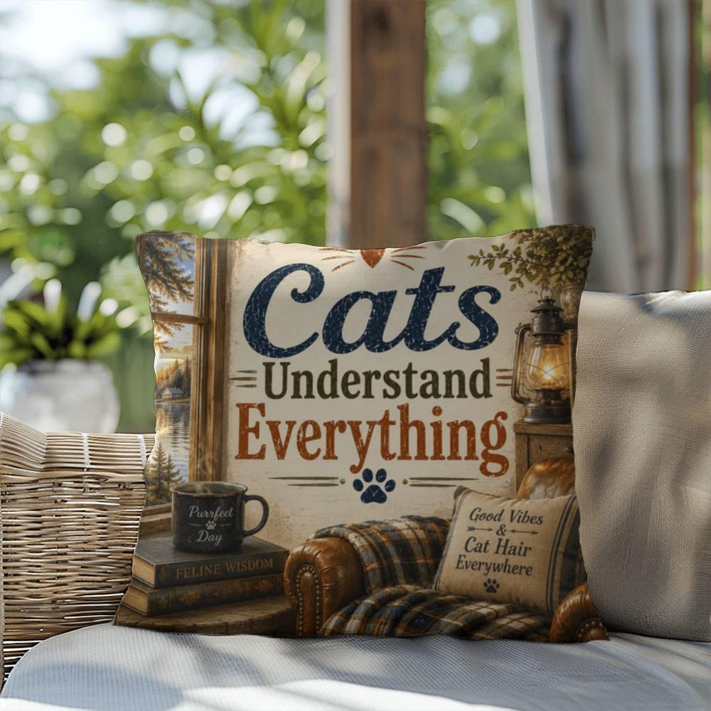 Shop our premium cats understand everything throw pillow from MySisterIsASurvivor.