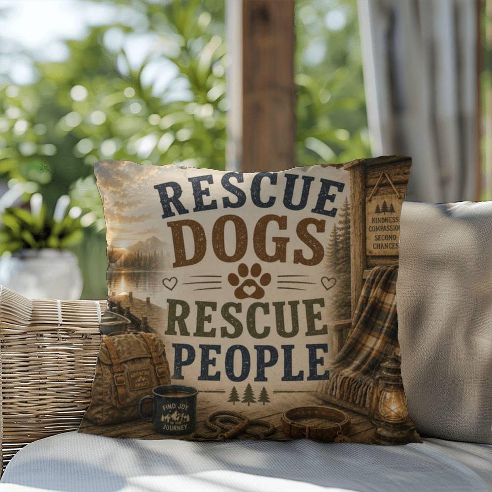 Shop our premium rescue dogs rescue people throw pillow from MySisterIsASurvivor.