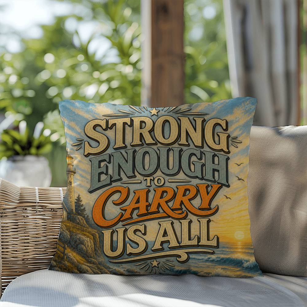 Shop our premium strong enough to carry us all throw pillow from MySisterIsASurvivor.