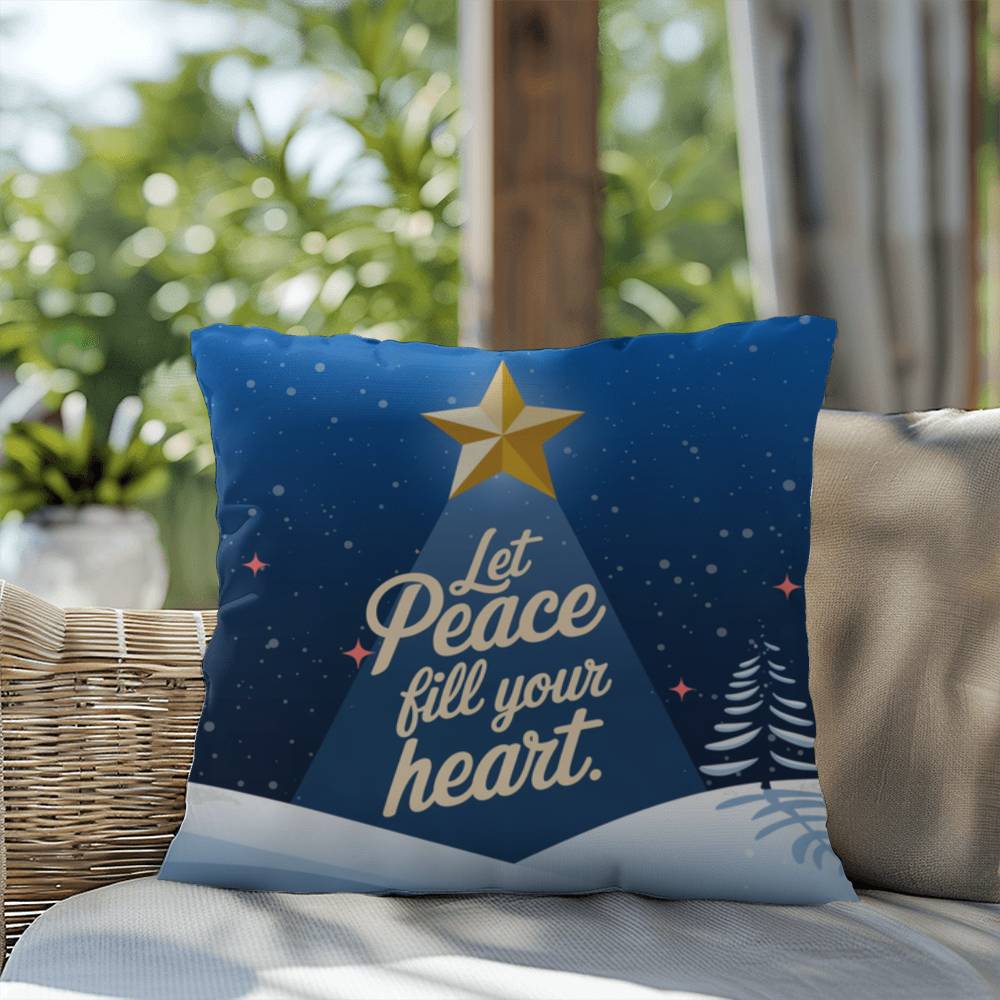 Let Peace Be Your Tradition Throw Pillow - Tranquil Christmas pillow for comfort and calm
