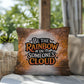 Decorative indoor/outdoor pillow with “Be The Rainbow” affirmation for mental health and cozy fall décor