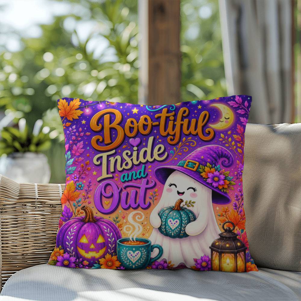 Boo-tiful Inside And Out message with witchy Halloween artwork and positive self worth theme