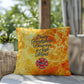 Pillow designed to promote mental health awareness for firefighters, emphasizing the need for emotional well-being and a safe mind.