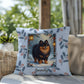 Pomeranian Black & Tan Pillow - Winter Pom throw pillow, festive dog accent, cozy indoor home decor