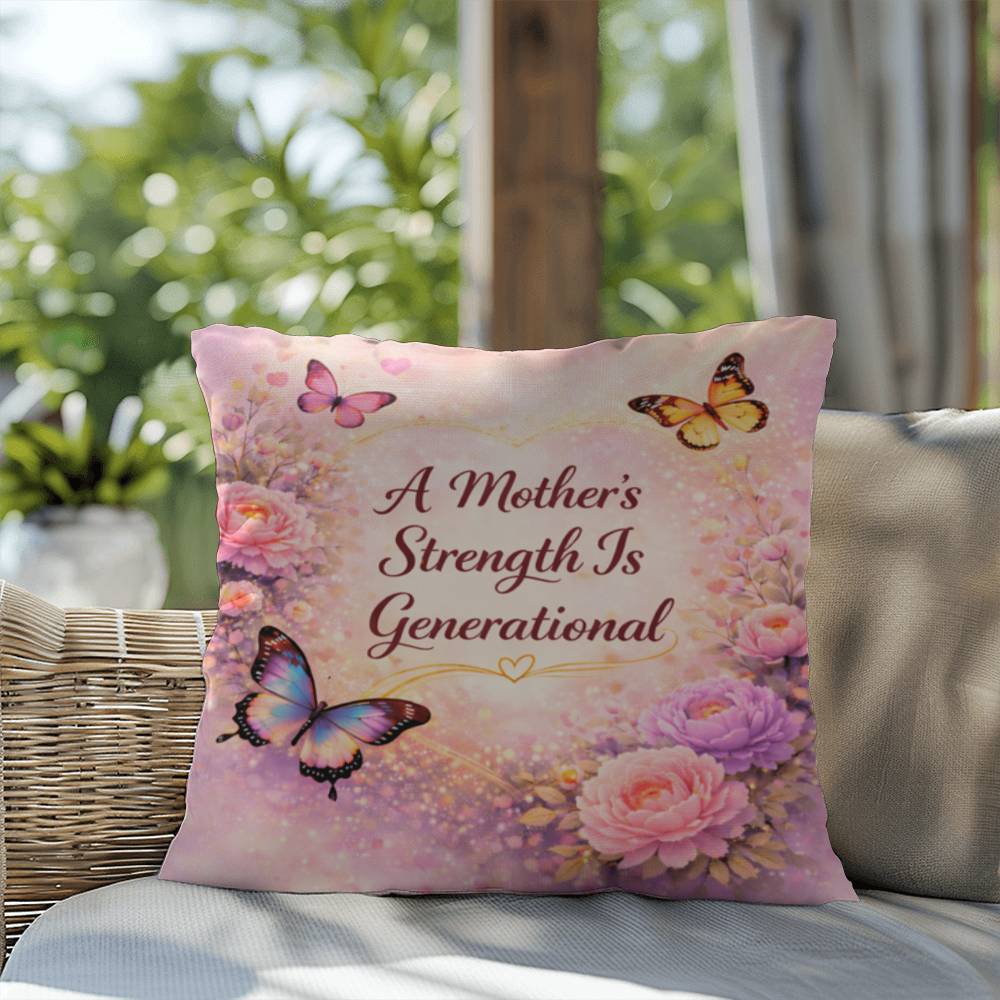Shop our premium a mothers strength is generational throw pillow from MySisterIsASurvivor.