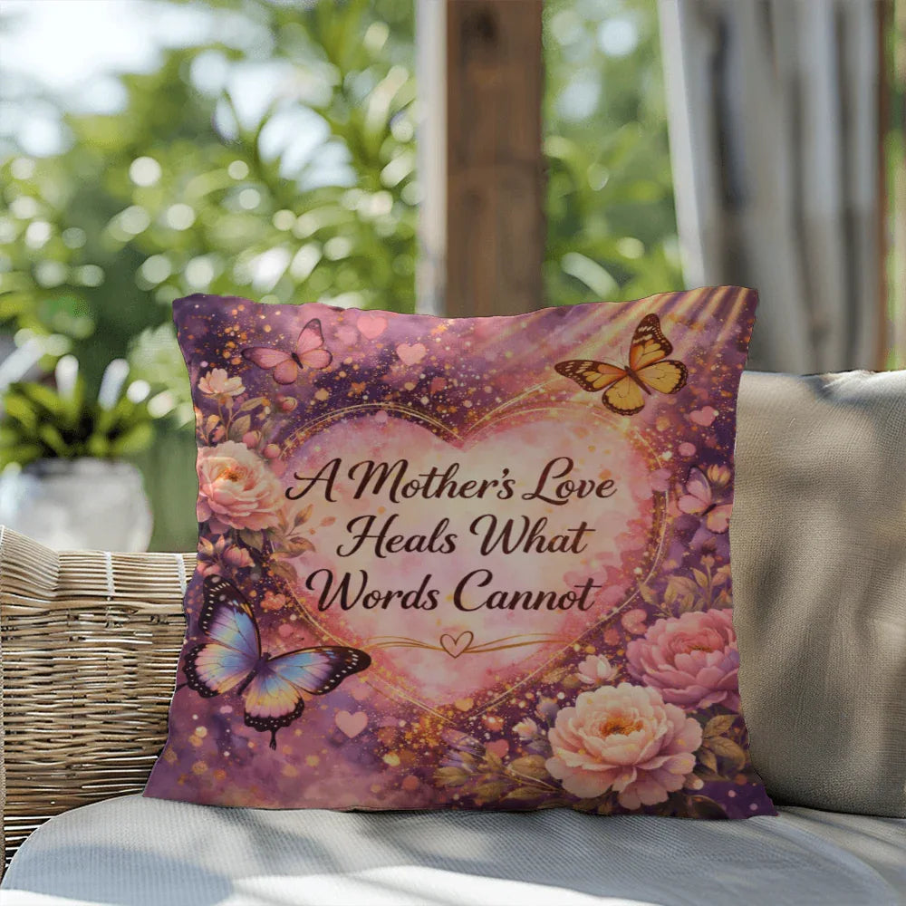 Shop our premium a mothers love heals what words cannot throw pillow from MySisterIsASurvivor.