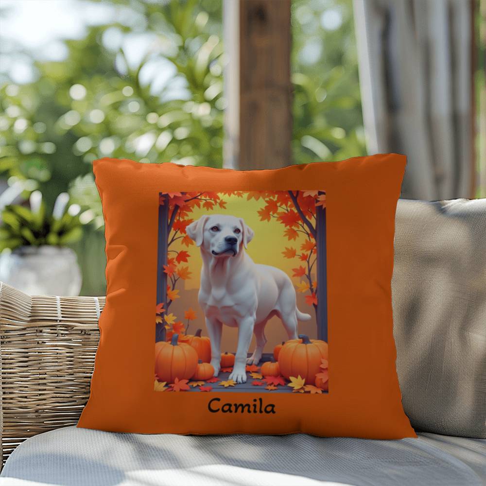 White Labrador Retriever pillow, custom indoor outdoor dog cushion, personalized lab accent - MySisterIsASurvivor