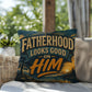 Shop our premium fatherhood looks good on him throw pillow from MySisterIsASurvivor.
