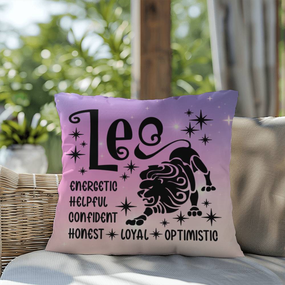 Leo Indoor/Outdoor Pillow – Zodiac Astrology Decor, Boho Accent for Home & Patio