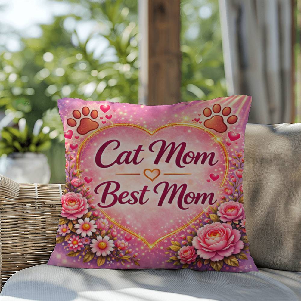 Shop our premium cat mom best mom throw pillow from MySisterIsASurvivor.