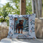 Rottweiler Chocolate Pillow - Festive Rottweiler throw pillow, winter dog home decor, cozy accent
