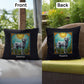 Silver Labrador Retriever Pillow, personalized stained glass gift for indoor/outdoor décor