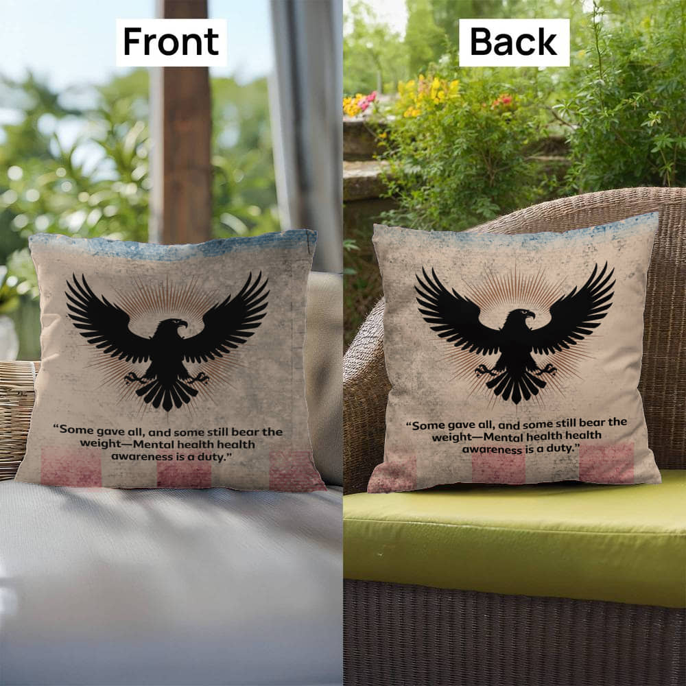 Some Gave All Indoor/Outdoor Pillow: Resilient Comfort - Mental Health & Memorial Tribute