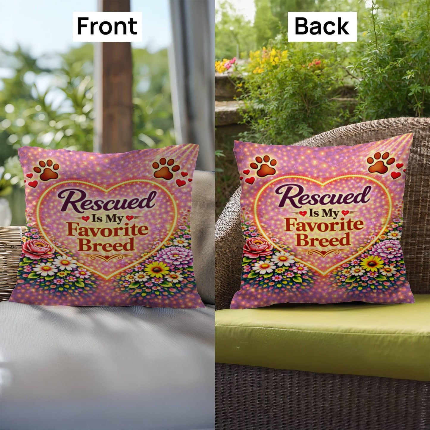 Shop our premium rescued is my favorite breed throw pillow from MySisterIsASurvivor.