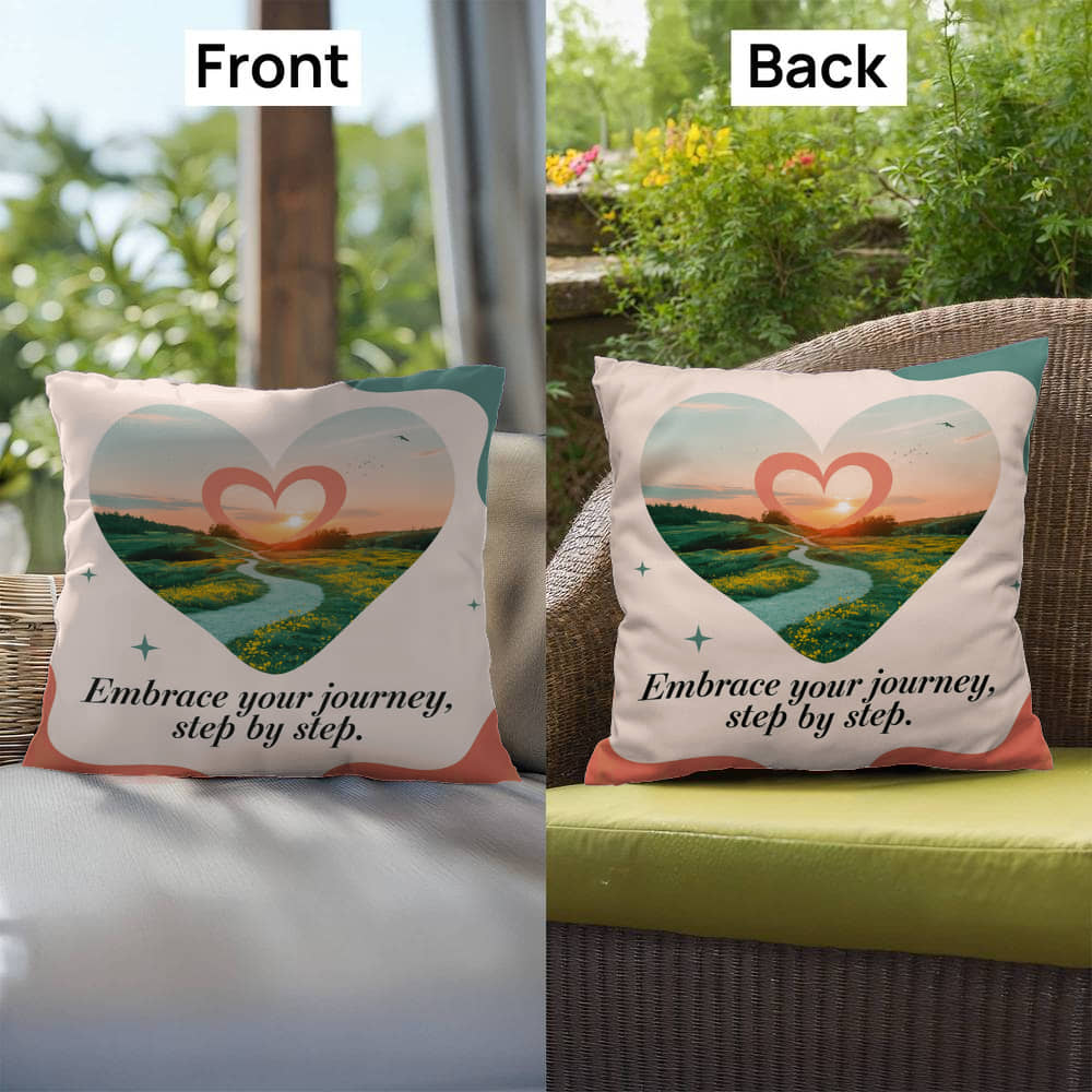 Embrace Your Journey, Step By Step: Indoor/Outdoor Pillow Self-Care for Relaxation, Mindfulness & Emotional Wellness