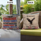 Their Courage Never Fades personalized veteran support pillow with military tribute and PTSD awareness message