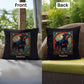 Rottweiler (Black and Mahogany) Indoor/Outdoor Pillow - Personalized Stained Glass Dog Tribute & Comfort Gift