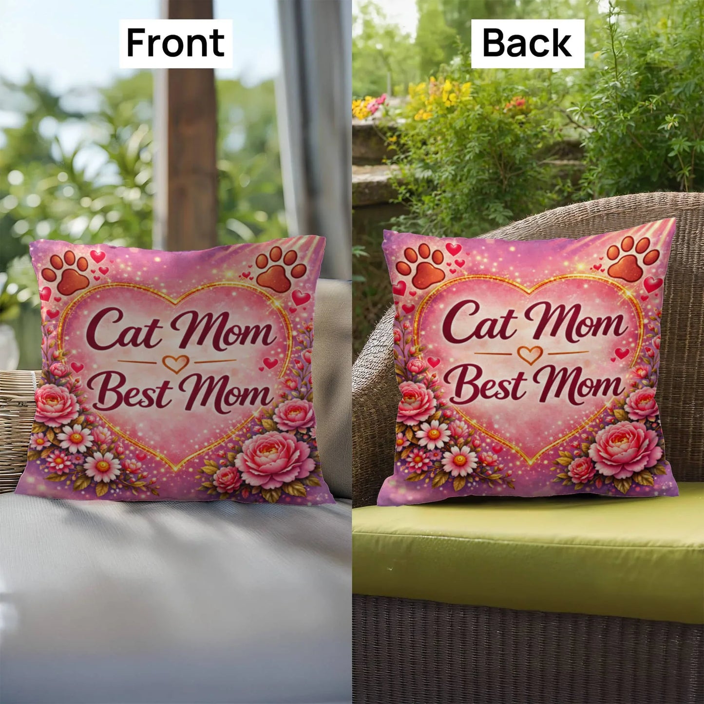 Shop our premium cat mom best mom throw pillow from MySisterIsASurvivor.