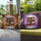 Skeleton-themed Halloween indoor/outdoor pillow with “Don’t Worry Be Happy” for mental health encouragement