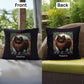 Pomeranian (Chocolate) Indoor/Outdoor Pillow - Personalized Stained Glass Dog Tribute & Comfort Gift