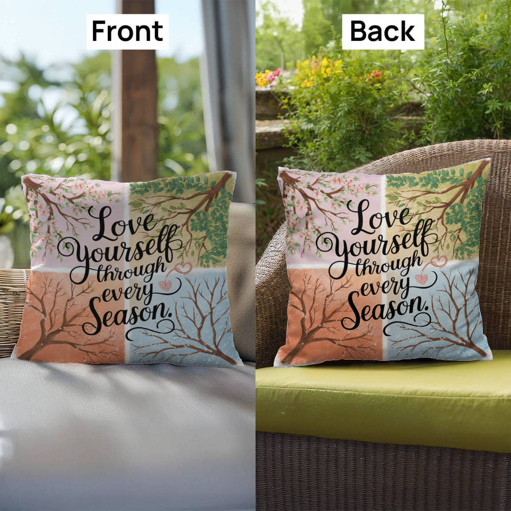 Love Yourself Through Every Season: Indoor/Outdoor Pillow Self-Care for Relaxation, Mindfulness & Emotional Wellness