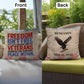 Freedom Isn't Free custom indoor outdoor pillow with patriotic tribute for veterans, Memorial Day, and PTSD awareness support