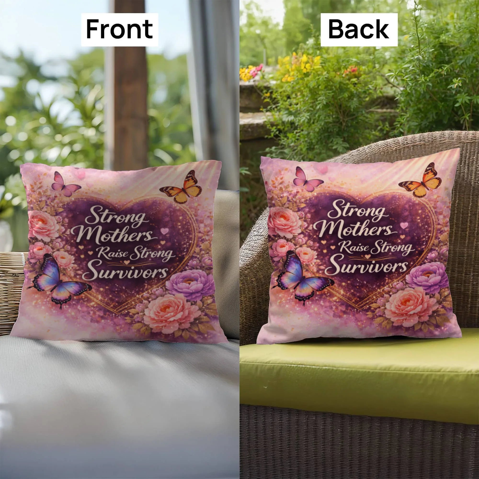 Shop our premium strong mothers raise strong survivors throw pillow from MySisterIsASurvivor.
