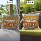 Stuffed With Joy pillow in autumn colors with mindful gratitude quote for cozy Thanksgiving décor