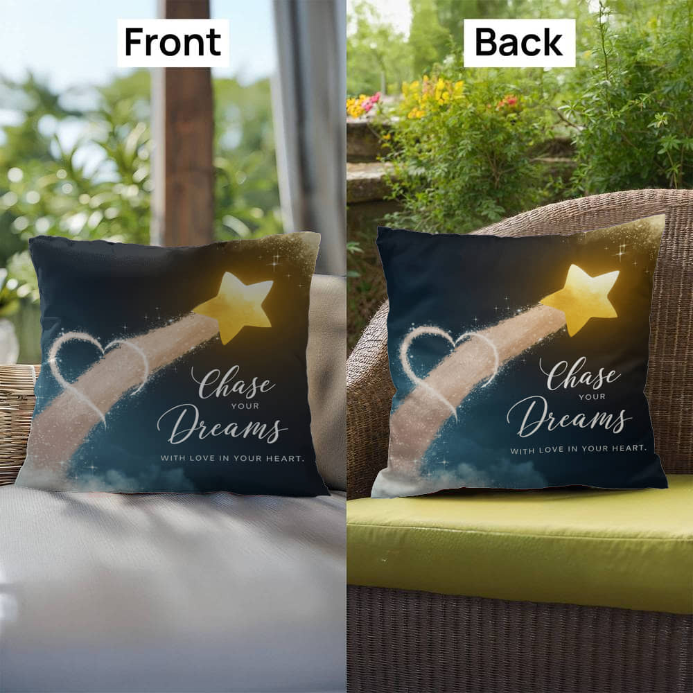 Chase Your Dreams With Love In Your Heart: Indoor/Outdoor Pillow Self-Care for Relaxation, Mindfulness & Emotional Wellness