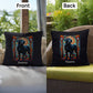Rottweiler (Black) Indoor/Outdoor Pillow - Personalized Stained Glass Dog Tribute & Comfort Gift