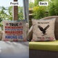 True Remembrance Means Caring custom military pillow for PTSD awareness, Memorial Day tribute, and emotional healing