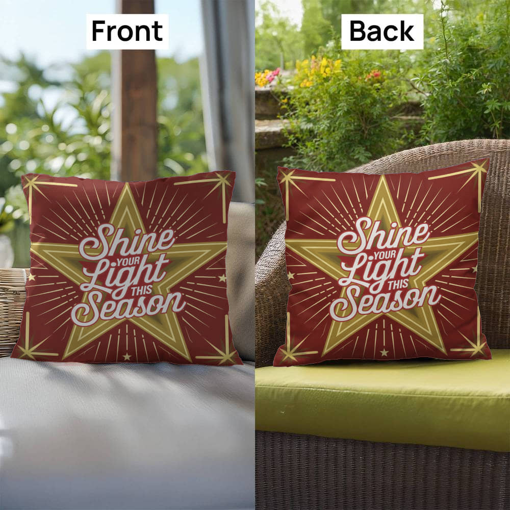 Shine Your Light This Season Throw Pillow - Gentle Christmas décor for inspiration and peace