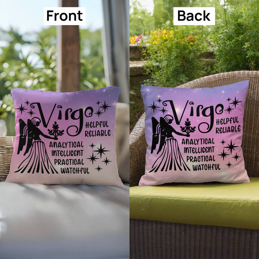 Virgo Indoor/Outdoor Pillow – Zodiac Astrology Decor, Boho Accent for Home & Patio