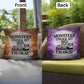 Halloween indoor/outdoor throw pillow with “Monsters Under My Bed” for seasonal fun