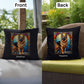 German Shepherd (Black and Tan) Indoor/Outdoor Pillow - Personalized Stained Glass Dog Tribute & Comfort Gift