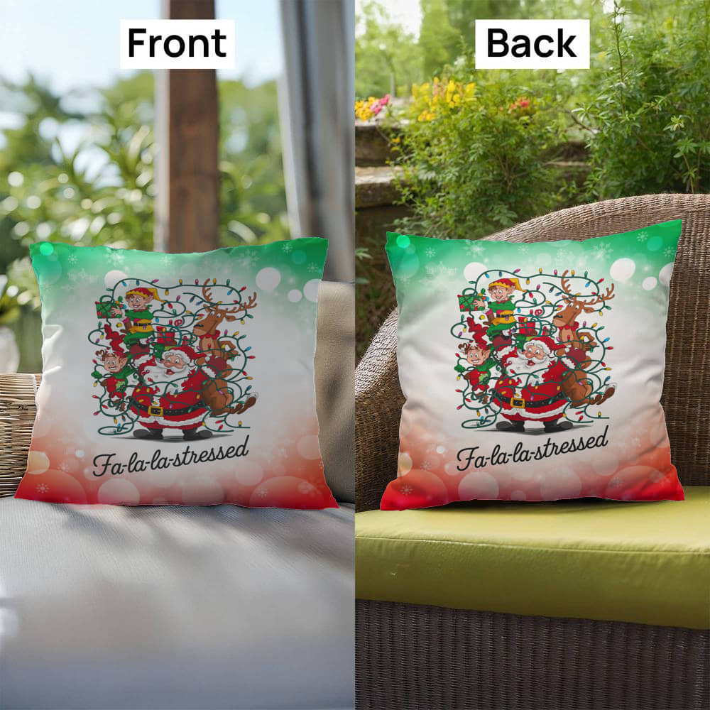 Fa-La-La-La-Stressed Throw Pillow - Holiday humor Christmas throw pillow for home décor