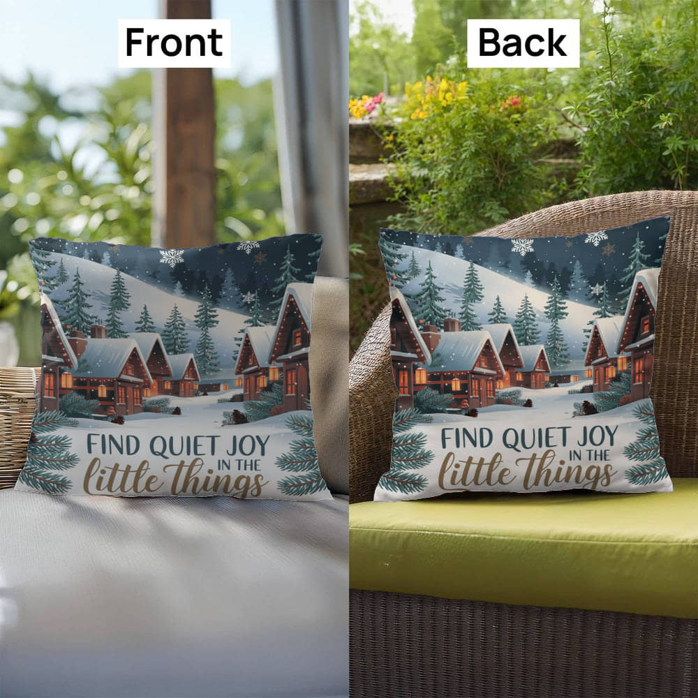 Find Quiet Joy in the Little Things Throw Pillow - Gentle Christmas accent for mindful moments