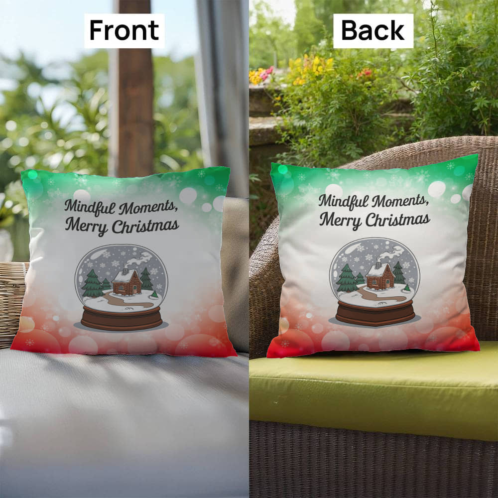 Mindful Moments, Merry Holidays Throw Pillow - Christmas wellness mental health decorative pillow