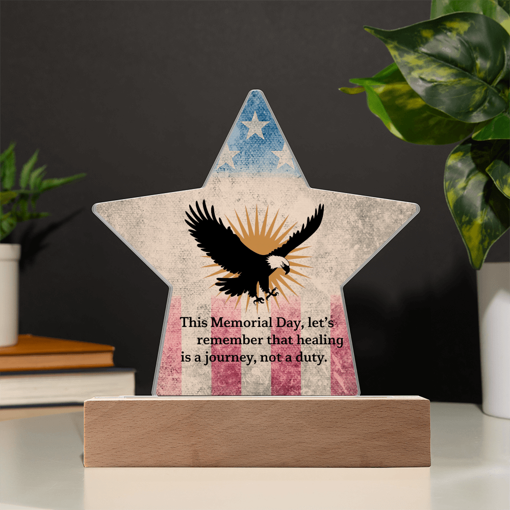 This Memorial Day, Let's Remember: Printed Star 7" Acrylic Plaque: Honoring Heroes & Promoting Mental Health Awareness