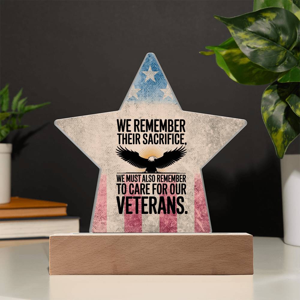 We Remember Their Sacrifice: Printed Star 7" Acrylic Plaque: Honoring Heroes & Promoting Mental Health Awareness