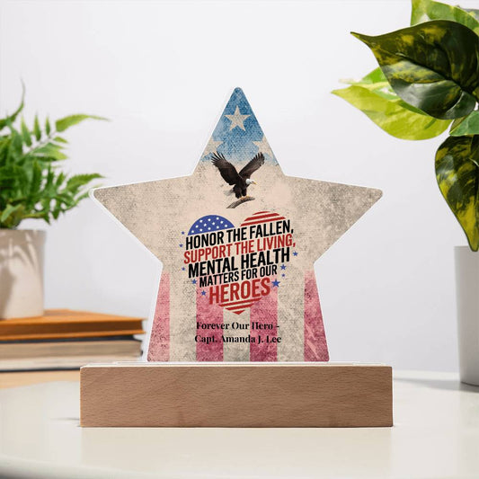 Honor The Fallen Star Plaque, Memorial Day, PTSD Awareness, Military Honor - MySisterIsASurvivor
