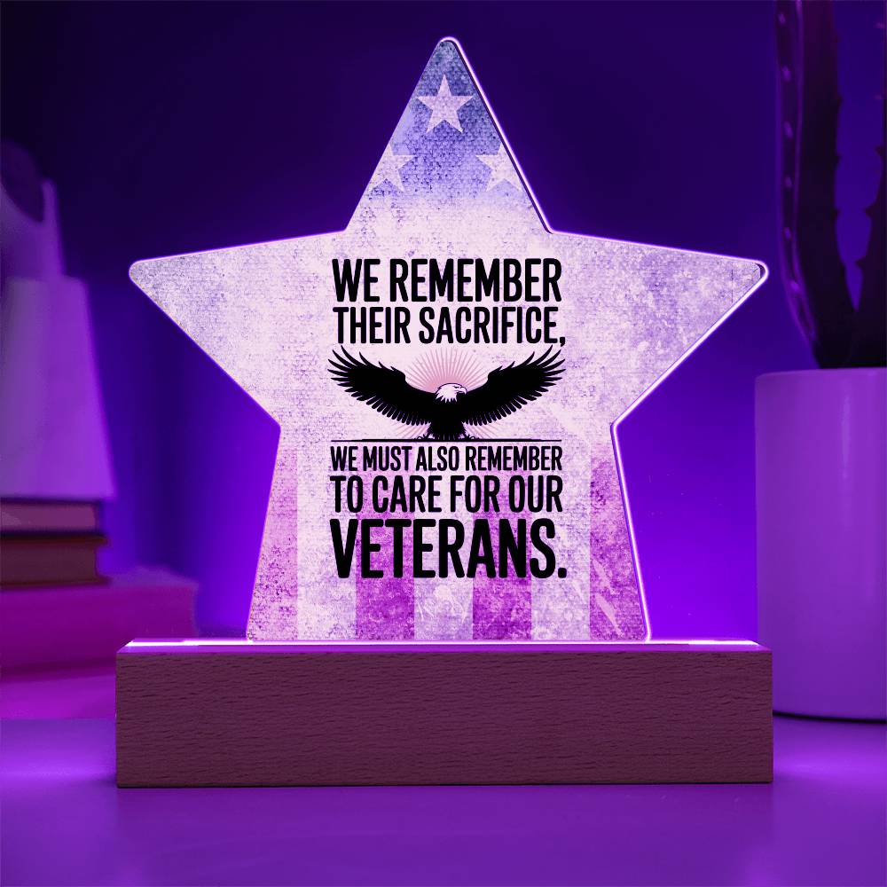 We Remember Their Sacrifice: Printed Star 7" Acrylic Plaque: Honoring Heroes & Promoting Mental Health Awareness